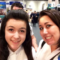 PADI Divemaster Nicola Griffiths & PADI Student Diver Lily Rowlands from Scuba in the Weald at the London Dive Show 2014